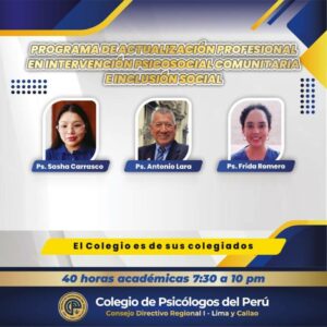 Programa de Actualización Profesional en Intervención Psicológica Comunitaria e Inclusión Social