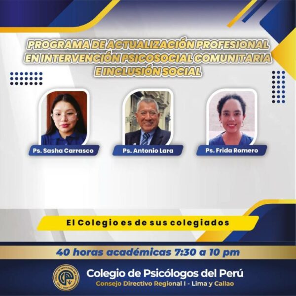 Programa de Actualización Profesional en Intervención Psicológica Comunitaria e Inclusión Social
