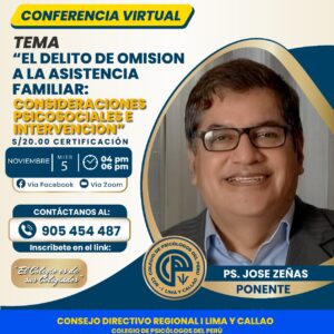 Conferencia Virtual: El delito de omisión a la asistencia familiar: consideraciones psicosociales e intervención