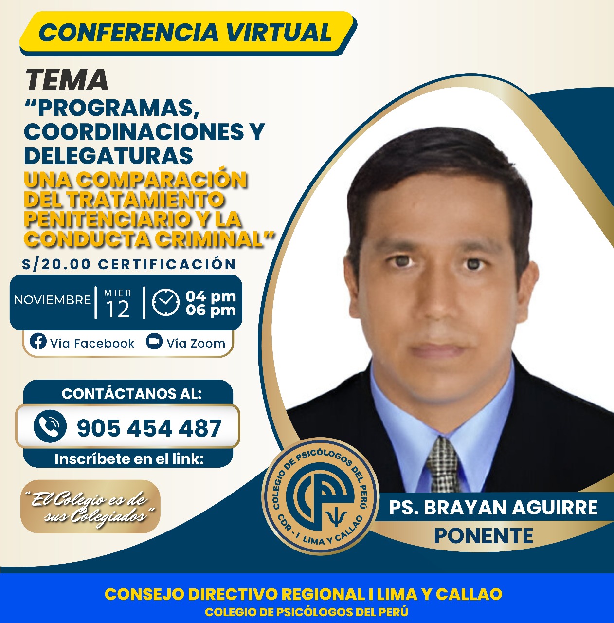 Conferencia Virtual Programas coordinaciones y delegaturas una comparación del tratamiento penitenciario y la conducta criminal