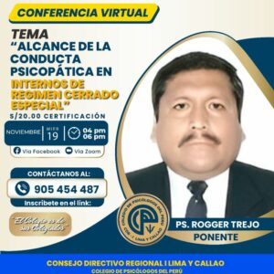 Conferencia Virtual Alcance de la conducta psicopática en internos de régimen cerrado especial