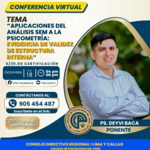 Conferencia Virtual Aplicaciones del análisis SEM a la psicometría: Evidencia de validez de estructura interna