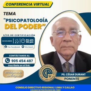 Conferencia Virtual: Psicopatología del poder