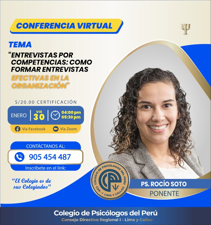 Conferencia Virtual Entrevistas por competencias: Cómo formar entrevistadores efectivos en la organización.