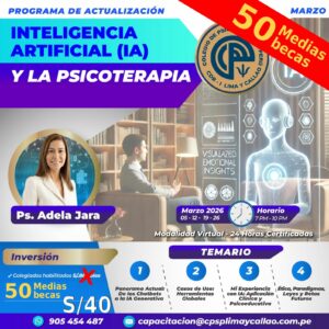 Curso Inteligencia Artificial (IA) y la Psicoterapia  -> 50 medias becas
