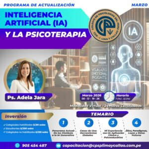 [Estudiantes] Conferencia Virtual Inteligencia Artificial (IA) y la Psicoterapia