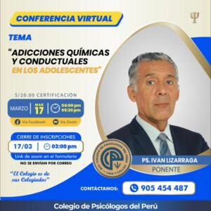 Conferencia Virtual Adicciones Químicas y Conductuales en los Adolescentes