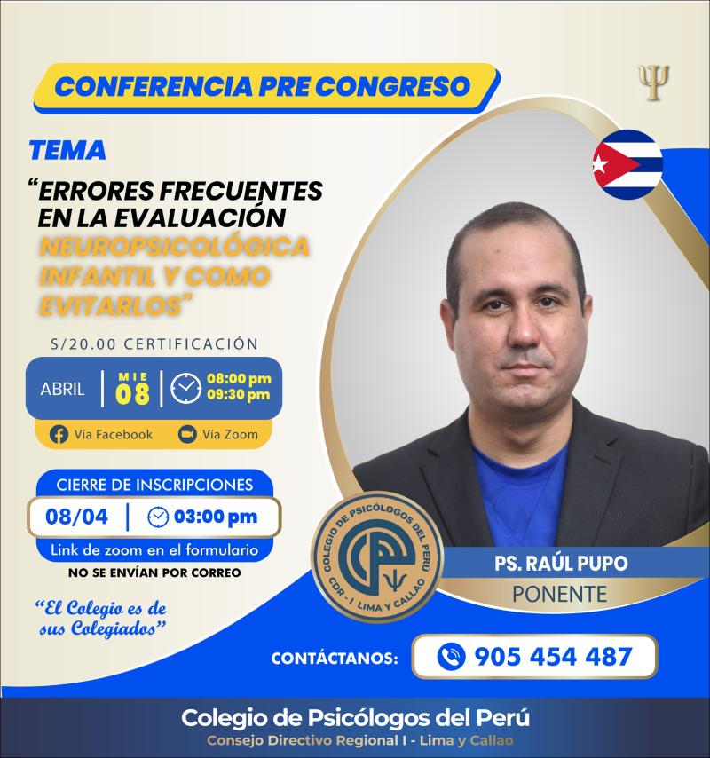 Conferencia Virtual: Errores Frecuentes en la Evaluación Neuropsicológica Infantil y Cómo Evitarlos