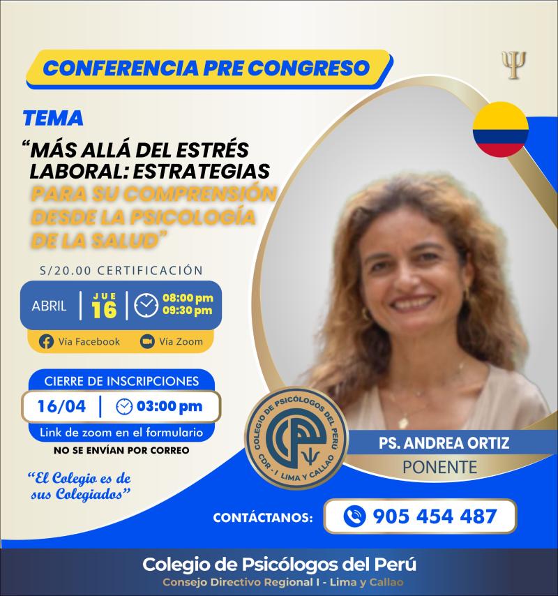 Conferencia Virtual: Mas Allá del Estrés Laboral, estrategias para Comprenderlo desde la Psicología de la Salud