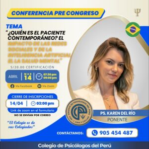 Conferencia Virtual: ¿Quién es el paciente contemporáneo? El impacto de las redes sociales y de la inteligencia artificial en la salud mental