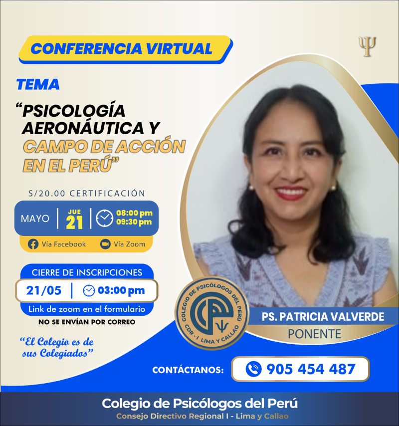Conferencia Virtual Psicología Aeronáutica y Campo de Acción en el Perú