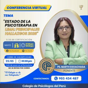 Conferencia Virtual Estado de la Psicoterapia en Lima: Principales Hallazgos 2026