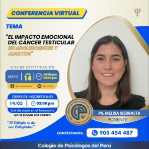 Conferencia Virtual: El Impacto Emocional del Cáncer Testicular en Adolescentes y Adultos Jóvenes