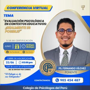 CONFERENCIA: EVALUACIÓN PSICOLÓGICA EN CONTEXTOS EDUCATIVOS: ¿REALMENTE ES POSIBLE?