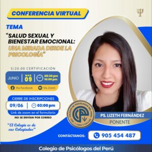 Conferencia SALUD SEXUAL Y BIENESTAR EMOCIONAL: UNA MIRADA DESDE LA PSICOLOGÍA