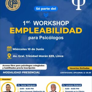 1er Workshop: Empleabilidad para Psicólogos