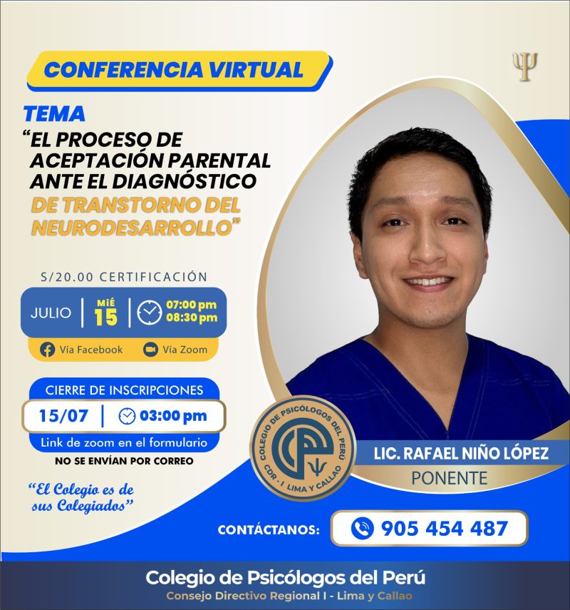 CONFERENCIA: EL PROCESO DE ACEPTACIÓN PARENTAL ANTE EL DIAGNÓSTICO DE TRASTORNO DEL NEURODESAROLLO