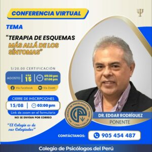 CONFERENCIA: TERAPIA DE ESQUEMAS, MÁS ALLÁ DE LOS SÍNTOMAS