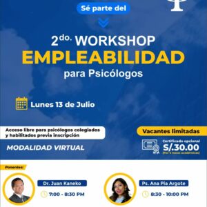 CONFERENCIA: II WORKSHOP - EMPLEABILIDAD PARA PSICÓLOGOS