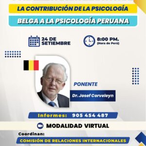 CONFERENCIA: LA CONTRIBUCIÓN DE LA PSICOLOGÍA BELGA A LA PSICOLOGÍA PERUANA