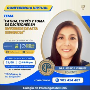 CONFERENCIA: FATIGA, ESTRÉS Y TOMA DE DECISIONES EN ENTORNOS DE ALTA EXIGENCIA