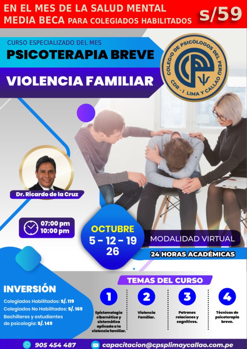 MEDIAS BECAS - Curso Psicoterapia Breve - Violencia Familiar