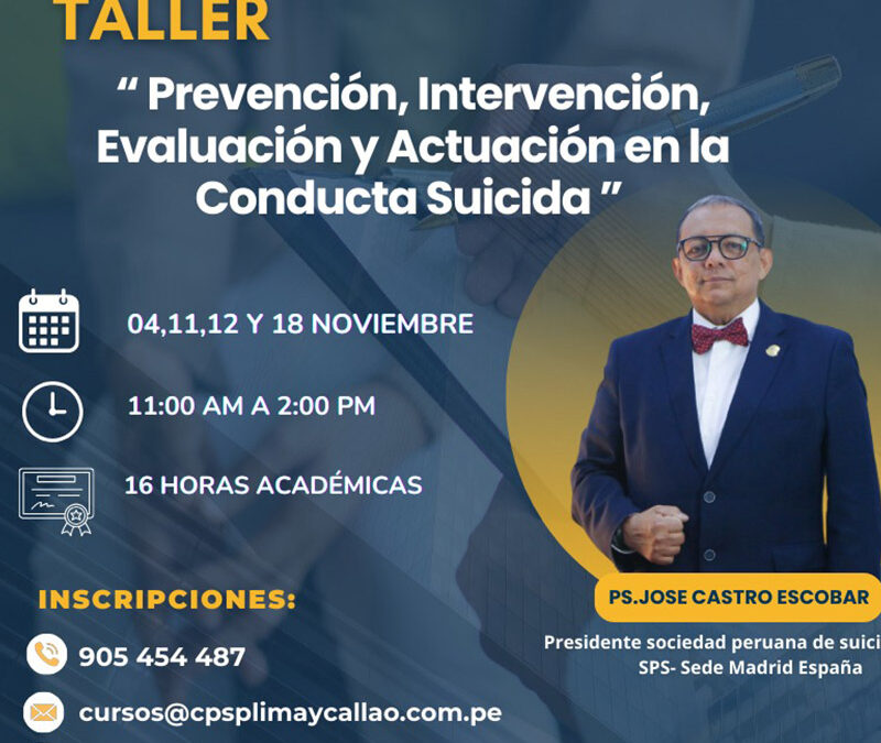 Prevención, intervención, evaluación y actuación en la conducta suicida