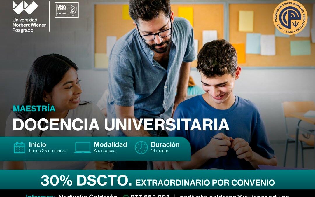 Maestría en Docencia Universitaria – Convenio U. Norbert Wiener