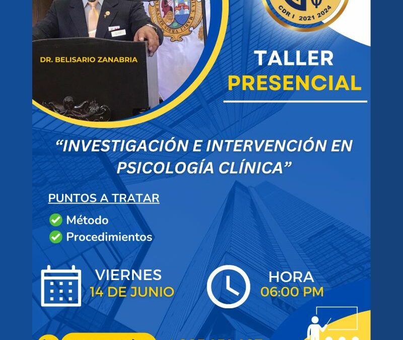 Taller presencial: Investigación e intervención en Psicología Clínica