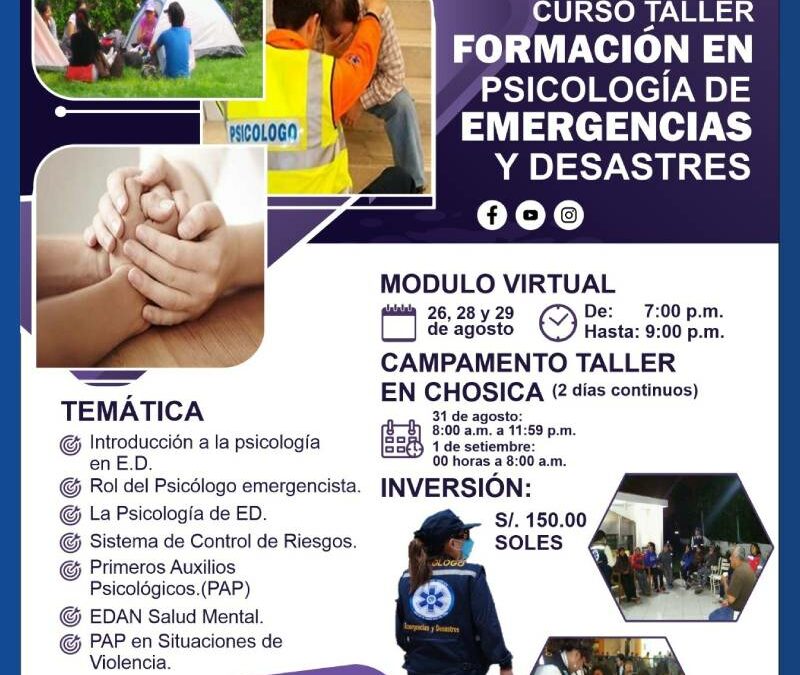 Curso Taller – Formación en Psicología de Emergencias y Desastres