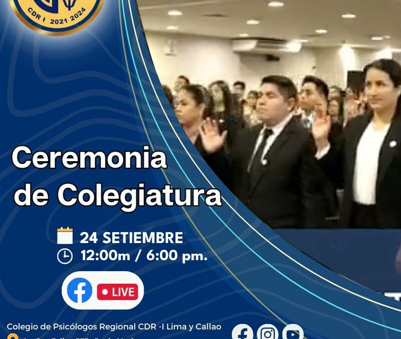 Ceremonia de incorporación de colegiados 24 de Setiembre