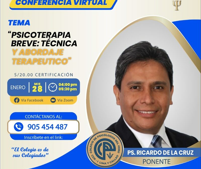 Conferencia Virtual Psicoterapia breve: Técnicas y abordaje terapéutico
