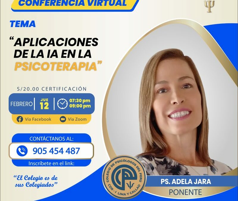 Conferencia VirtualAplicaciones de la IA en la Psicoterapia