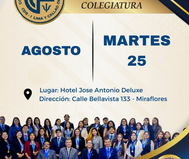 Ceremonia de Colegiatura – AGOSTO 2026