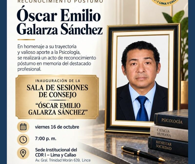 Reconocimiento Póstumo al Ps. Oscar E. Galarza Sánchez